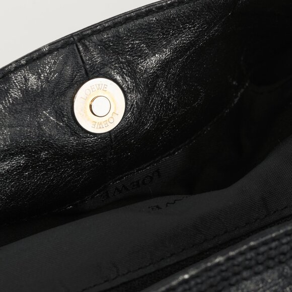 Loewe Nappa Aire Metallic Black Sheep Skin Anagram Handbag - Picture 10 of 12